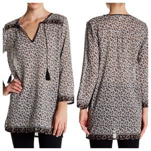 Soft Joie Tassel Printed Tunic Blouse